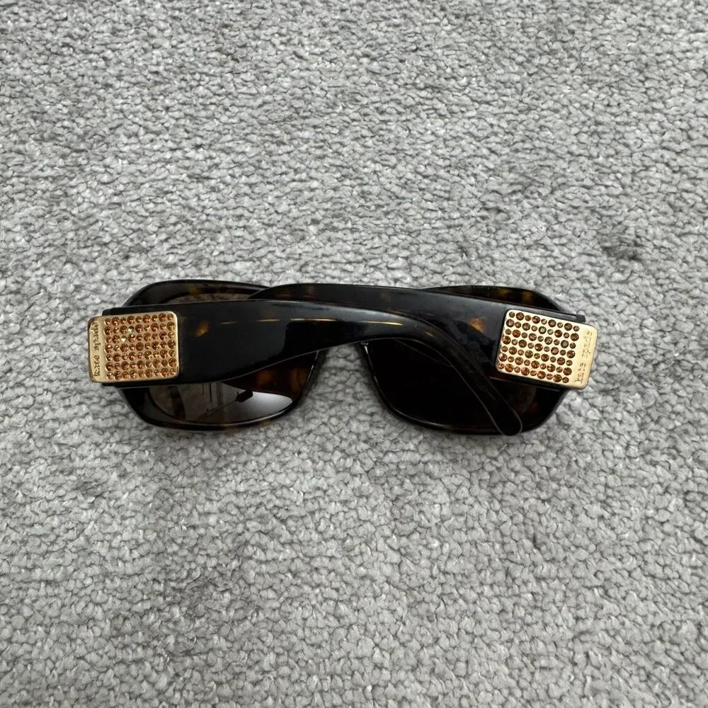 Kate Spade Sunglasses Rhinestone Crystal Hinge Womens Tortoise Shell Made Italy